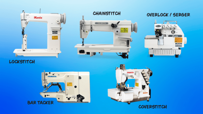five types of sewing machine
